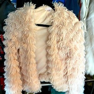 Cream fuzzy jacket